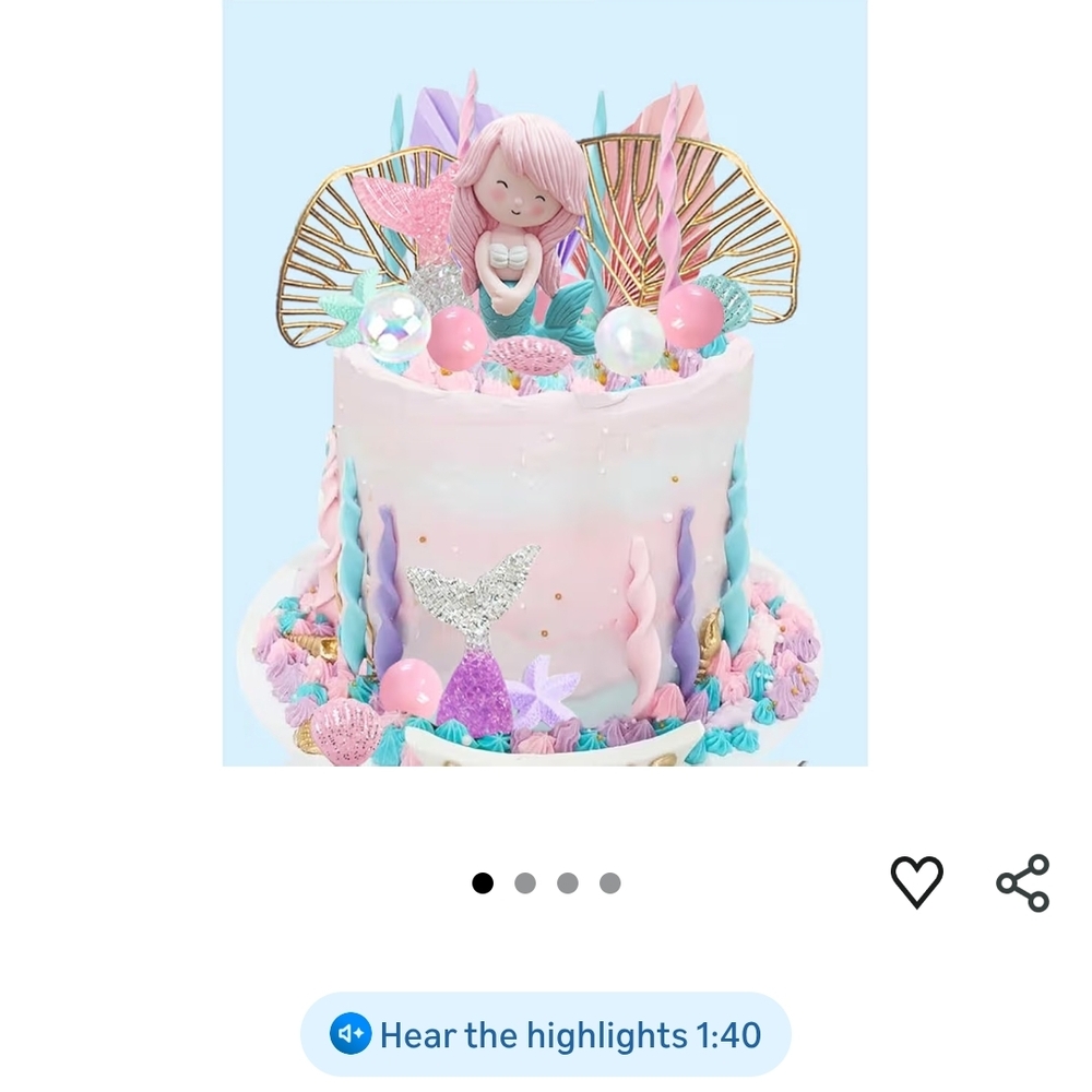 Under the sea Mermaid cake topper decorations set kit seaweed bubbles